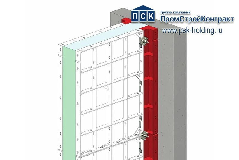 Стойка внутренняя угловая 10x10x150 см, 90 градусов опалубки МСК