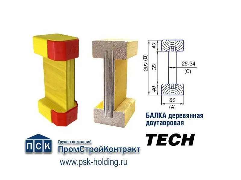 Балка двутавровая с заглушками «TECH» L=3,5 м (Н160)
